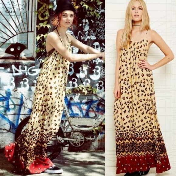 Minkpink Wild Thing Maxi Dress Leopard Animal Print XS Strappy Flowy Boho - Picture 4 of 16